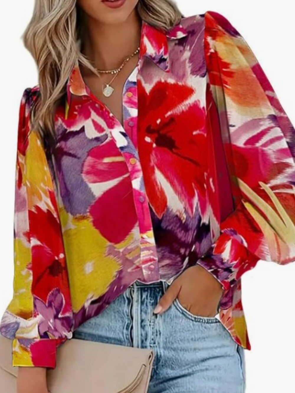 Zeagoo Womens Button Down Shirts Lantern Long Sleeve Blouse Business Casual Work
